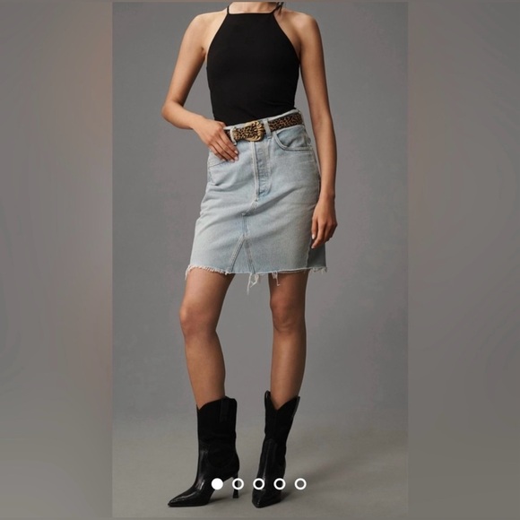 NWT Citizens of Humanity Carolina Denim Knee-Length Skirt in Array Size 25 - Picture 2 of 14
